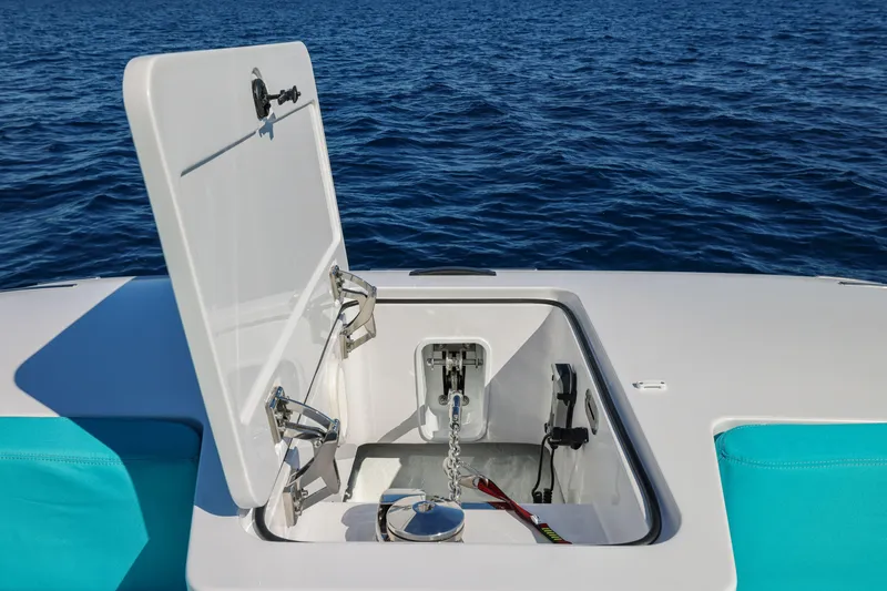  Yacht Photos Pics Anchor compartment of 2025 Canados Heritage 36 yacht on open sea.