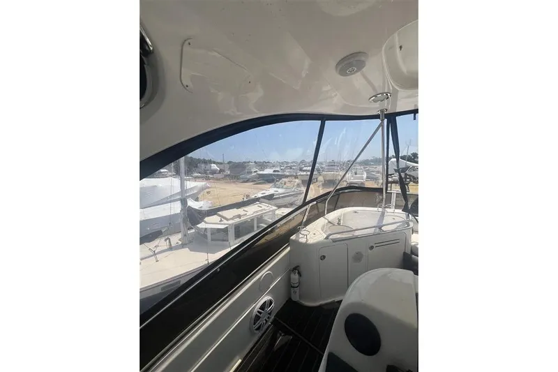  Yacht Photos Pics Interior view of 2007 Sea Ray 52 Sedan Bridge yacht at marina.