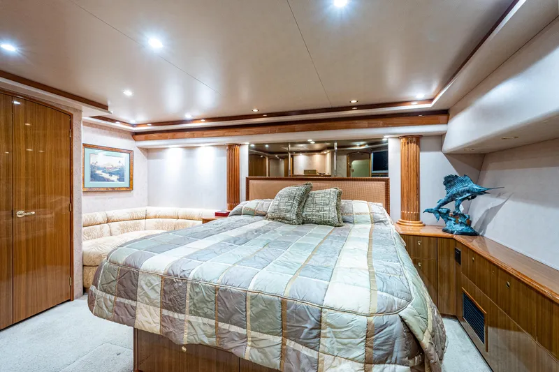 Reel Estate Yacht Photos Pics Viking 74 Convertible Reel Estate - Master Stateroom, Walkaround Berth