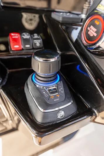  Yacht Photos Pics Joystick control panel of the 2024 HCB 39 Speciale boat.
