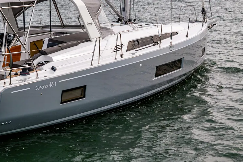 Cypress And Star II Yacht Photos Pics 2020 Beneteau Oceanis 46.1 sailboat on water, showcasing sleek design and modern features.