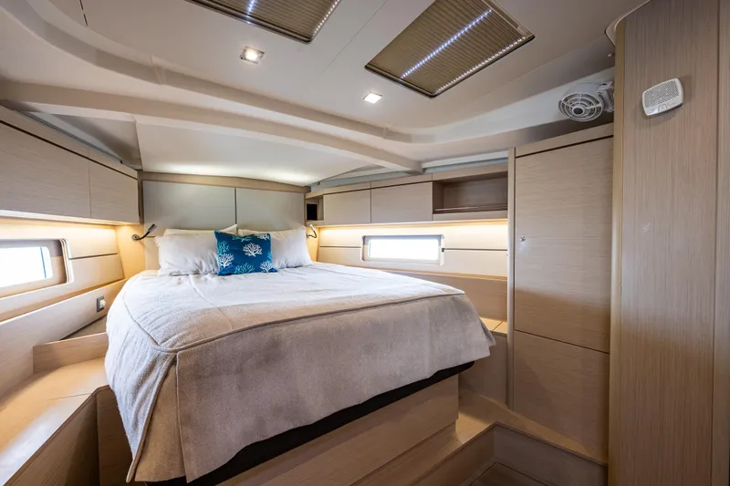 Cypress And Star II Yacht Photos Pics Luxurious cabin interior of 2020 Beneteau Oceanis 46.1 yacht with modern design.