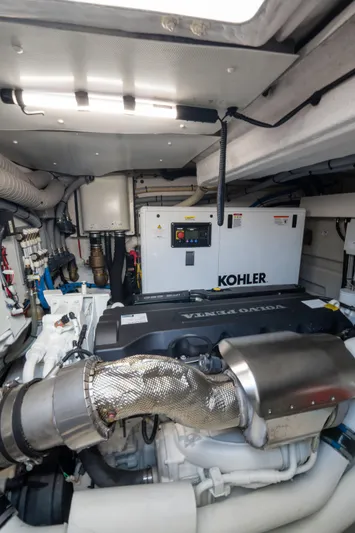  Yacht Photos Pics Engine room of 2022 Azimut Fly 53 yacht with Kohler generator.