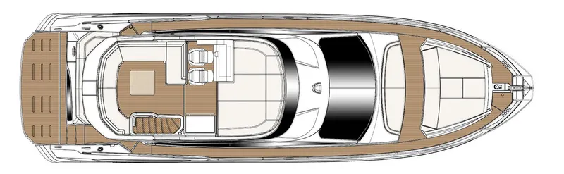  Yacht Photos Pics Top view layout of 2022 Azimut Fly 53 yacht, showcasing deck and interior design.