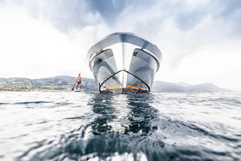  Yacht Photos Pics 2023 Bekkers Yachts Azur 45HT on water, showcasing sleek design and luxury.