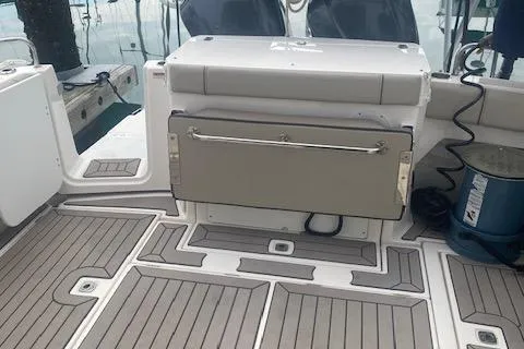  Yacht Photos Pics 2020 Cutwater C-32 C boat deck with seating and storage.