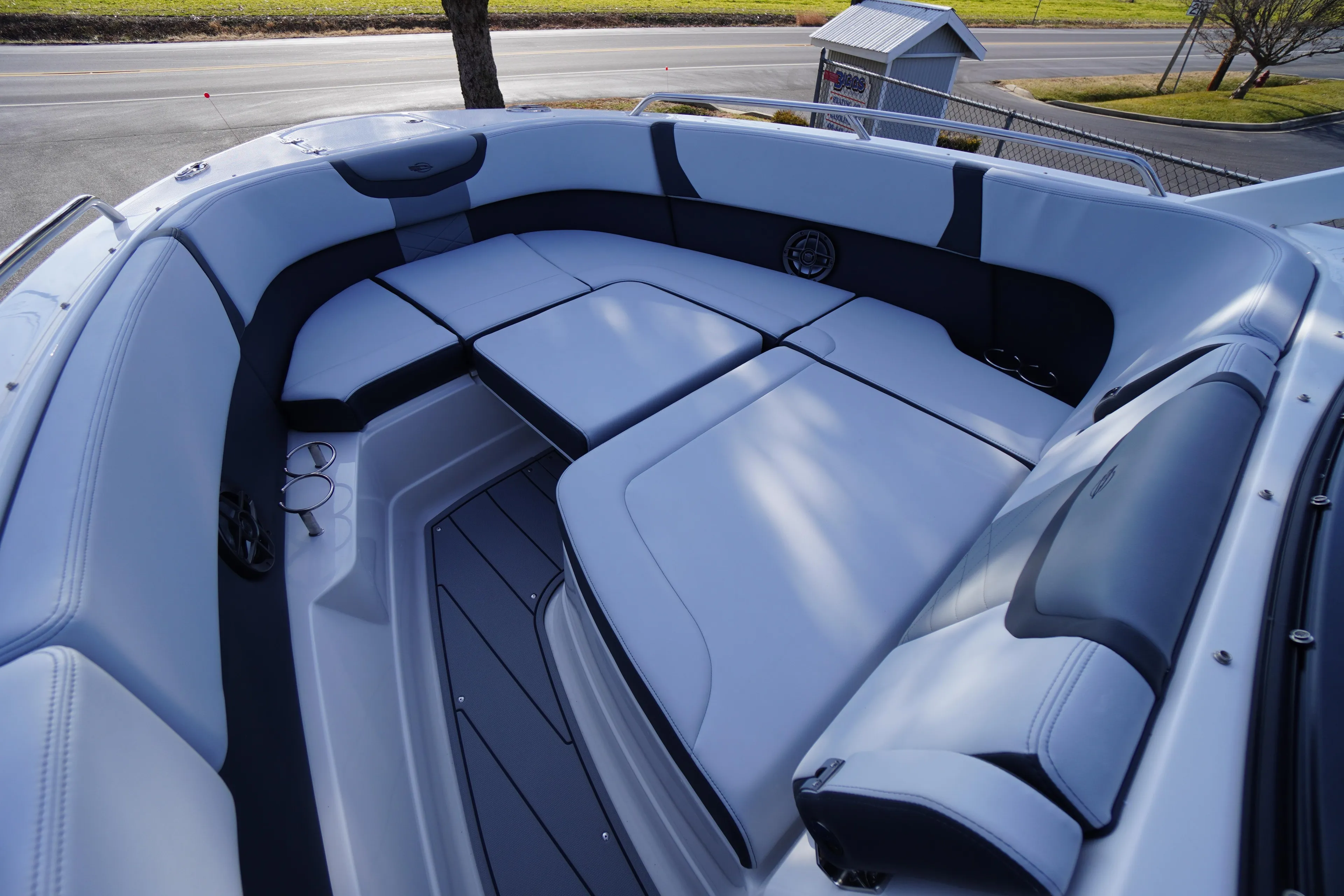 2026 Chaparral 280 OSX boat interior with spacious seating and modern design.