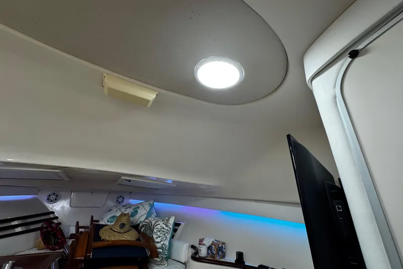  Yacht Photos Pics Interior of 2001 Grady-White Express 330 boat with modern lighting and decor.