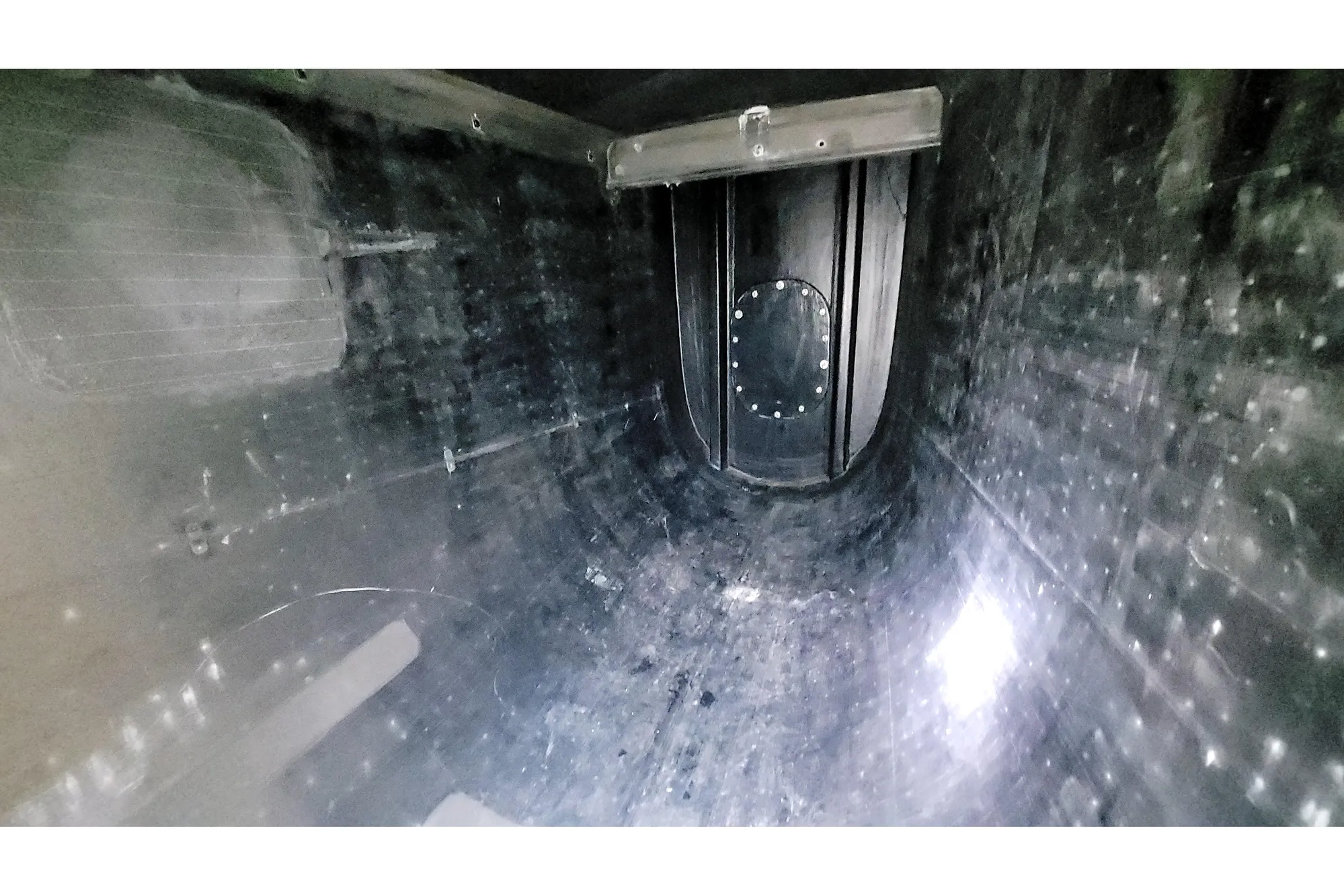 Interior view of a 2002 Custom International Americas Cup Class yacht hull.