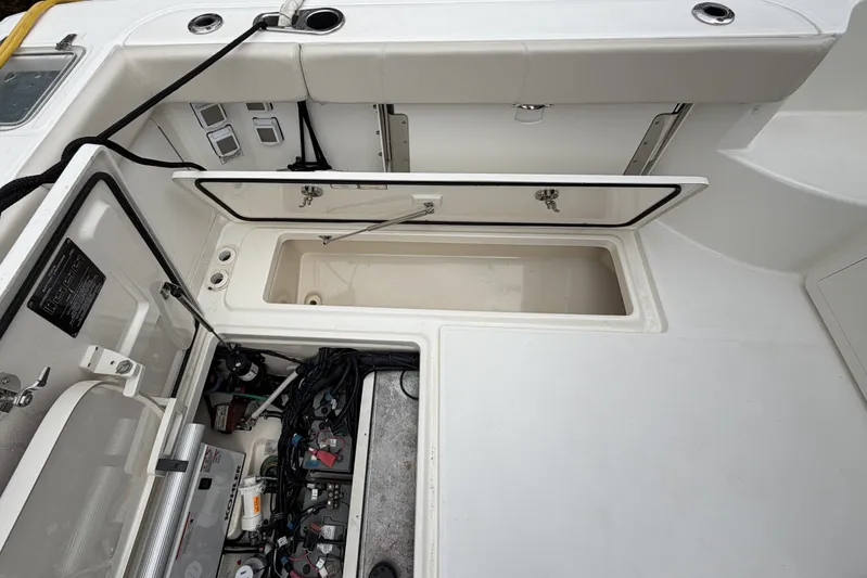  Yacht Photos Pics Interior view of 2019 Boston Whaler 315 Conquest boat.