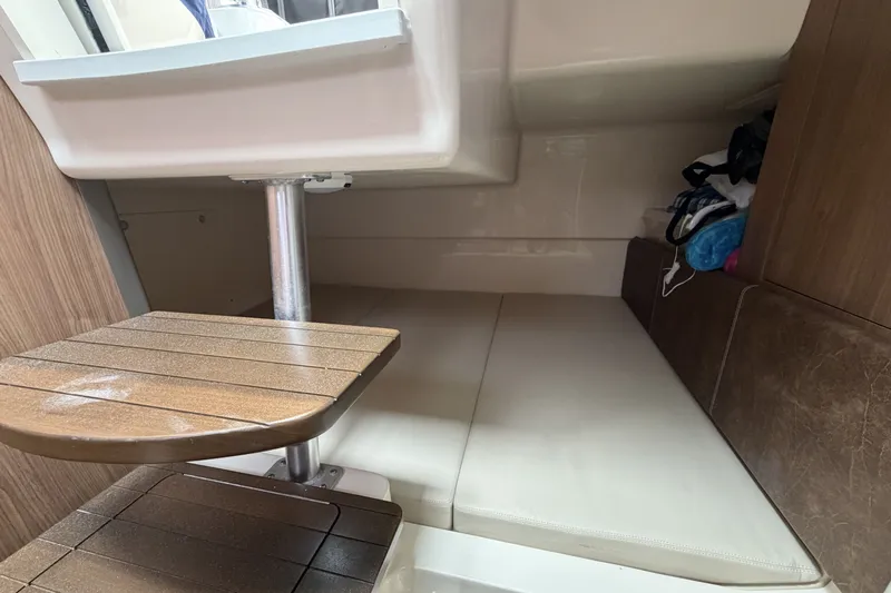  Yacht Photos Pics Interior of 2019 Boston Whaler 315 Conquest with seating area.