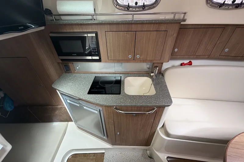  Yacht Photos Pics Galley in a 2019 Boston Whaler 315 Conquest yacht.