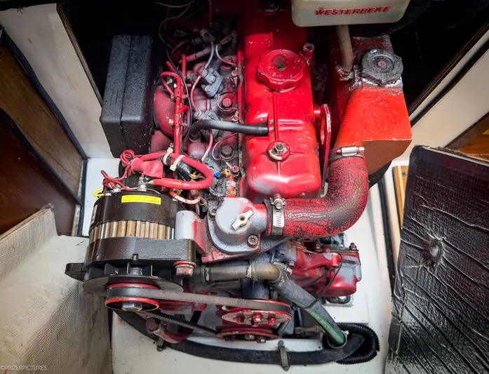 Moondust Yacht Photos Pics Engine of a 1997 Catalina 380 sailboat.