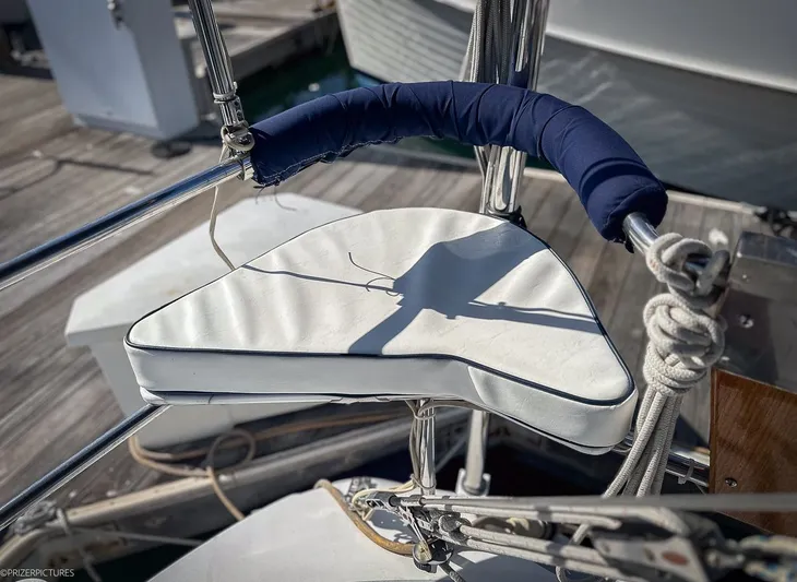 Moondust Yacht Photos Pics Seat cushion on Catalina 380 sailboat, year 1997.