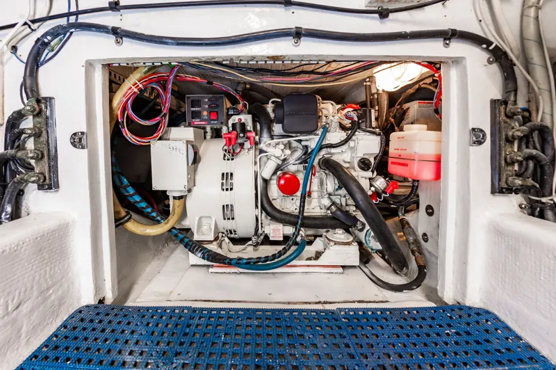 Carry On Yacht Photos Pics 2003 Custom Carolina Layton Express engine compartment view.