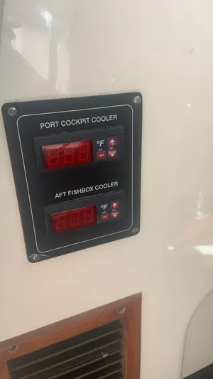  Yacht Photos Pics Control panel for port cockpit and aft fishbox coolers on 2006 Grady-White 360 Express.