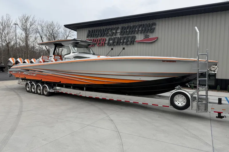  Yacht Photos Pics 2024 Nor-Tech 500 Sport Center Console boat on trailer at Midwest Boating Center.