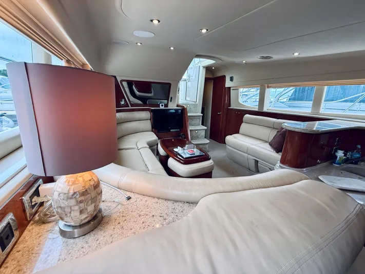  Yacht Photos Pics Luxurious interior of a 2003 Sea Ray 480 Motor Yacht with elegant seating and decor.