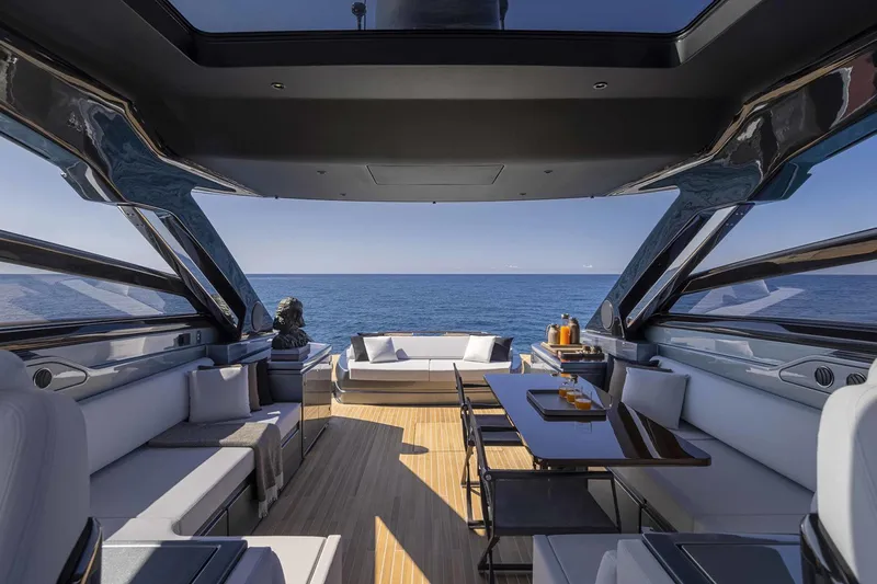  Yacht Photos Pics Manufacturer Provided Image: Luxurious interior of 2026 Riva 68' Diable yacht with ocean view.