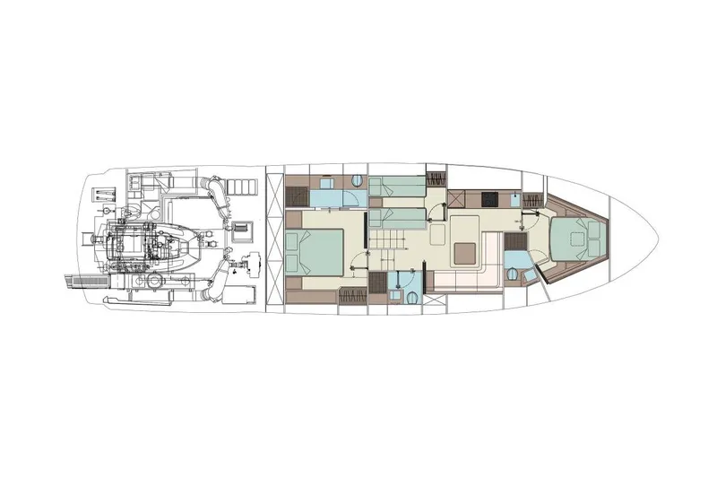  Yacht Photos Pics Manufacturer Provided Image: Floor plan of 2026 Riva 68' Diable luxury yacht, showcasing interior layout.