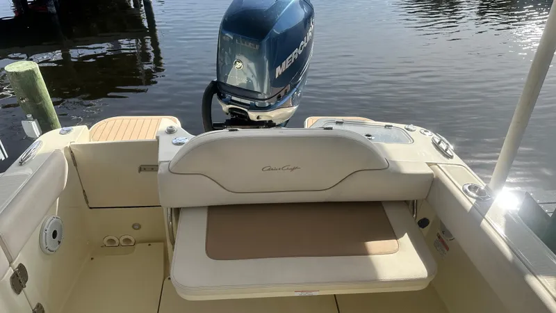  Yacht Photos Pics 2023 Chris-Craft Catalina 24 boat interior with Mercury outboard motor.