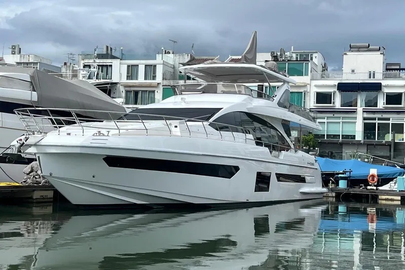  Yacht Photos Pics Luxury Azimut Grande 25M yacht docked in marina, 2020 model.