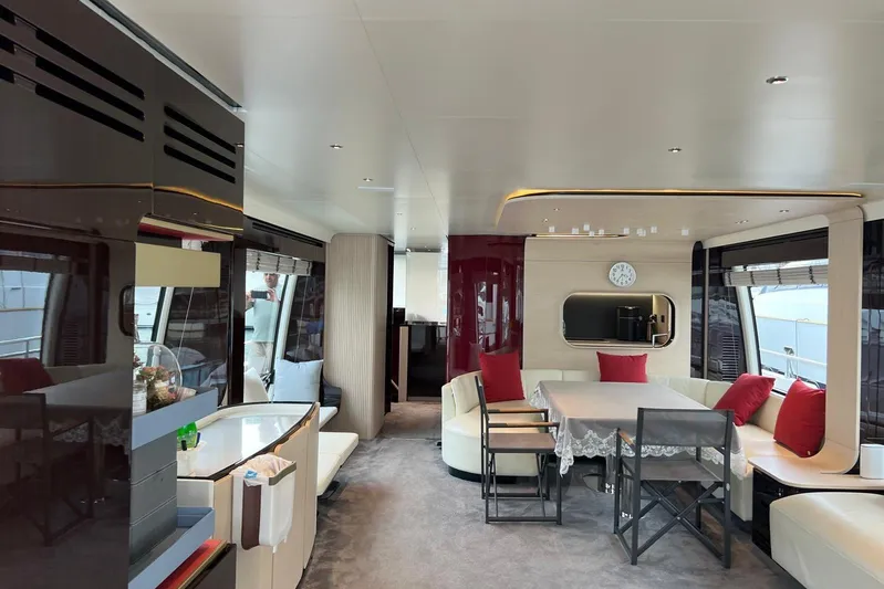  Yacht Photos Pics Luxurious interior of 2020 Azimut Grande 25M yacht with modern furnishings and elegant design.