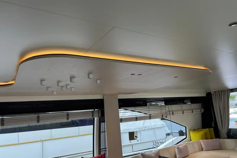  Yacht Photos Pics Luxurious interior of 2020 Azimut Grande 25M yacht with modern lighting and elegant design.