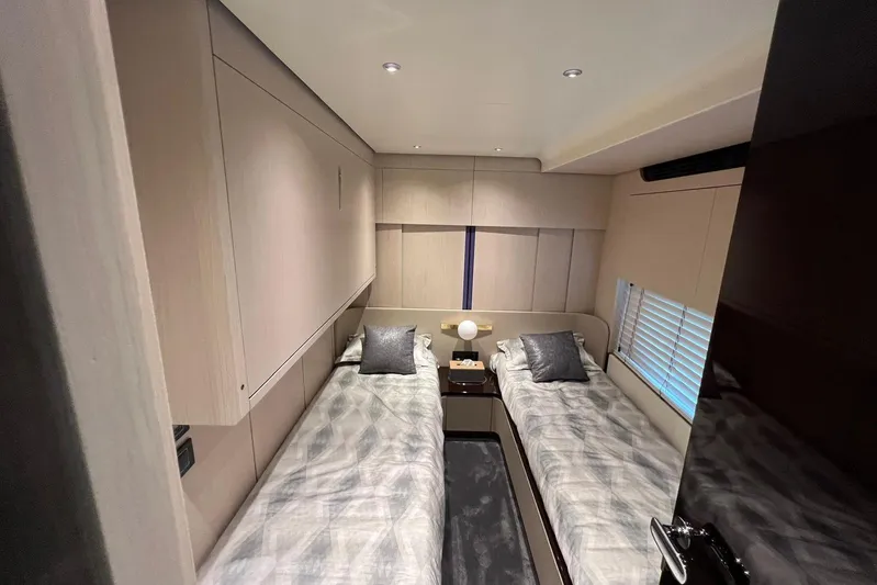  Yacht Photos Pics Luxurious twin cabin interior on 2020 Azimut Grande 25M yacht.