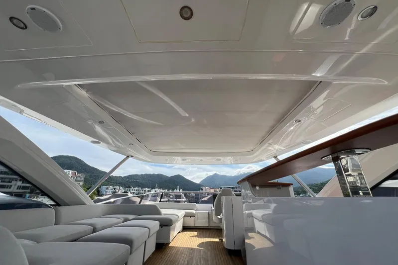  Yacht Photos Pics Luxurious interior of 2020 Azimut Grande 25M yacht with scenic mountain view.