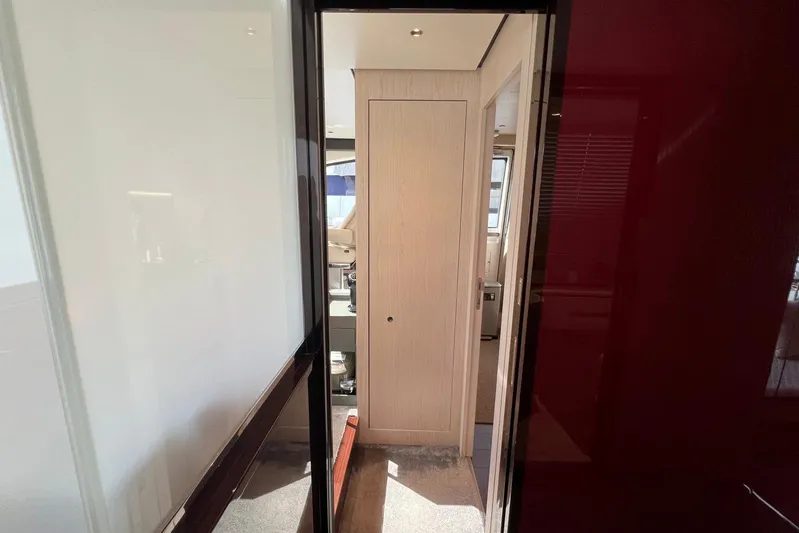  Yacht Photos Pics Interior hallway of 2020 Azimut Grande 25M yacht, featuring modern design elements.