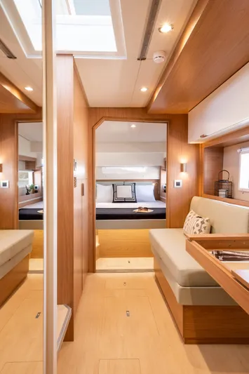 Bali 4.2 Yacht Photos Pics Luxurious interior of 2026 Bali 4.2 yacht, featuring modern design and comfortable seating.