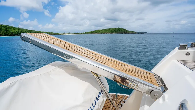  Yacht Photos Pics Prestige 620 yacht with extended gangway, ocean view, 2013 model.