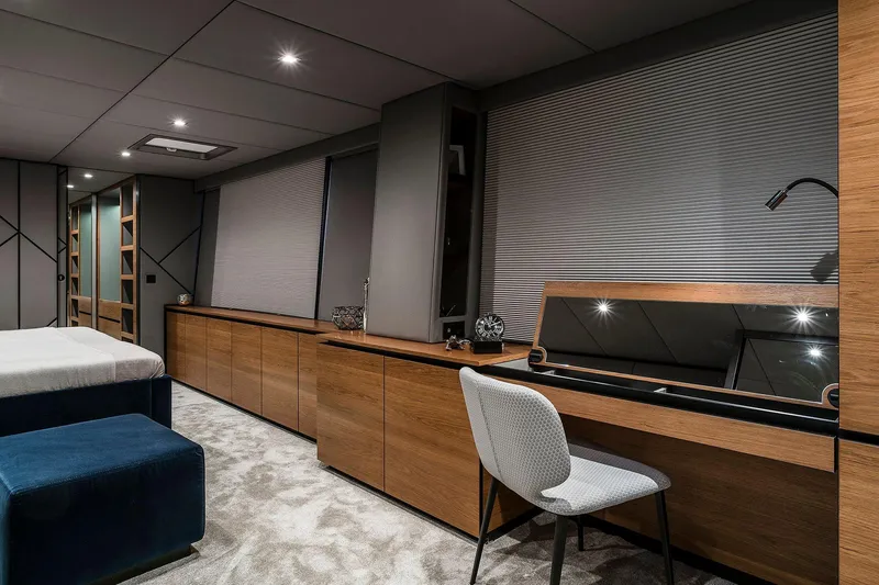  Yacht Photos Pics Luxurious interior of 2026 Sunreef 80 yacht with modern design and elegant furnishings.