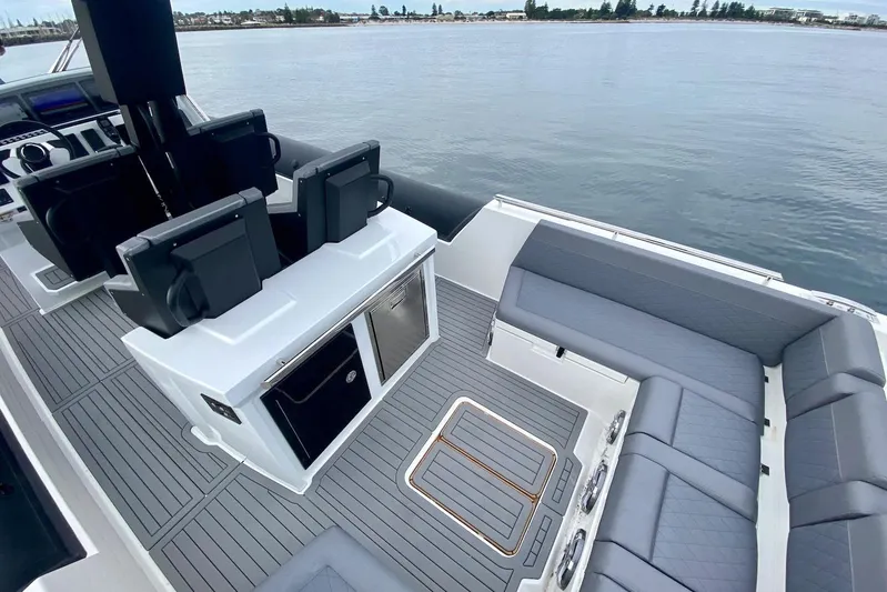  Yacht Photos Pics Luxurious 2026 Northstar ION 12 boat interior with sleek seating and modern design.