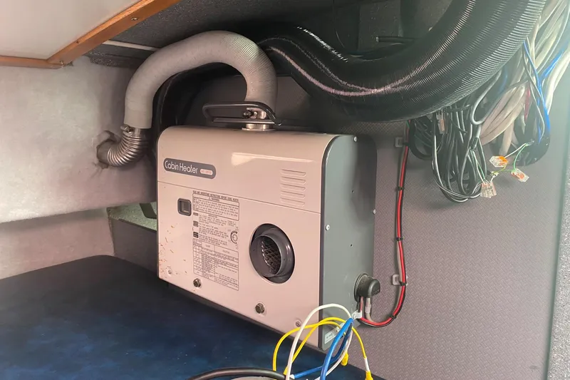 Apollo Axon Yacht Photos Pics Marine catamaran interior showing heating system installation, Armstrong Marine 2007 model.