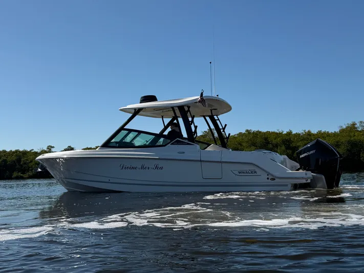  Yacht Photos Pics Boston Whaler 280 Vantage 2022 on calm water.