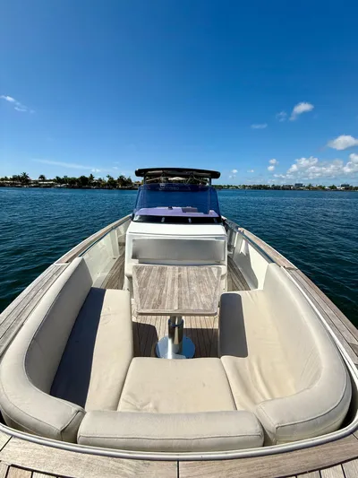  Yacht Photos Pics 2019 Fjord 36' Open boat with spacious seating on calm water.