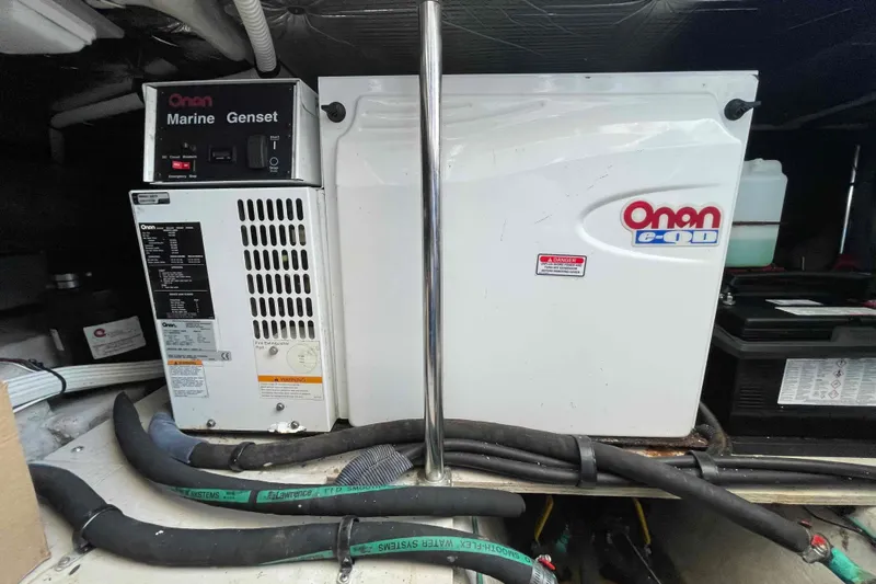 Beira Mar Yacht Photos Pics Onan marine generator in a 2005 Sea Ray 420 Sedan Bridge engine room.