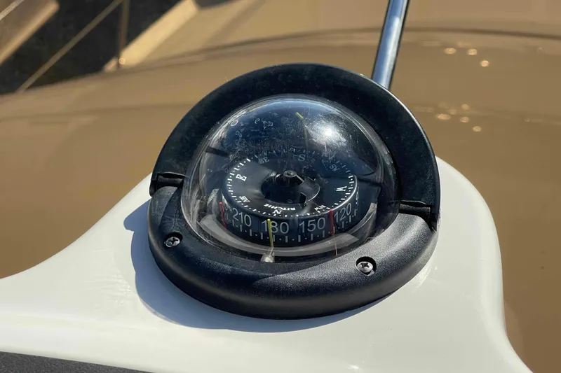 Beira Mar Yacht Photos Pics Compass on 2005 Sea Ray 420 Sedan Bridge yacht, close-up view.