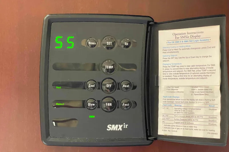 Beira Mar Yacht Photos Pics Thermostat control panel on a 2005 Sea Ray 420 Sedan Bridge yacht.