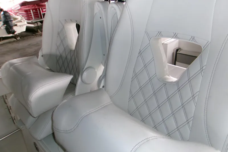  Yacht Photos Pics 2023 Sportsman Open 282 Center Console boat seats with diamond stitching detail.