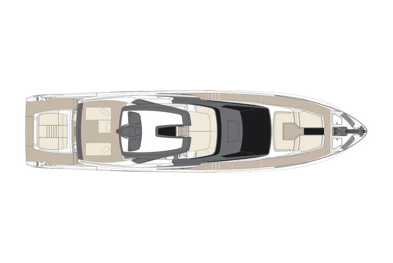  Yacht Photos Pics Manufacturer Provided Image: Top view layout of 2026 Riva 82' Diva luxury yacht design.