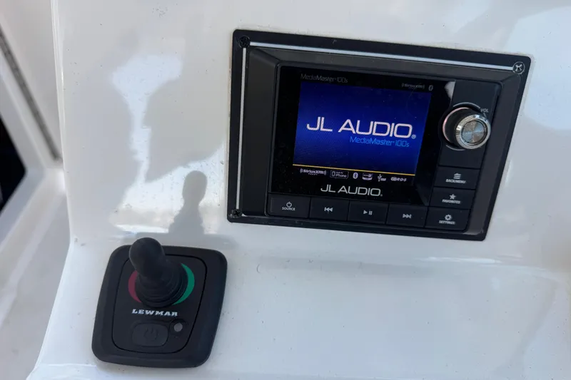 In Pursuit Yacht Photos Pics 2019 Pursuit DC 325 Dual Console featuring JL Audio system and Lewmar control.