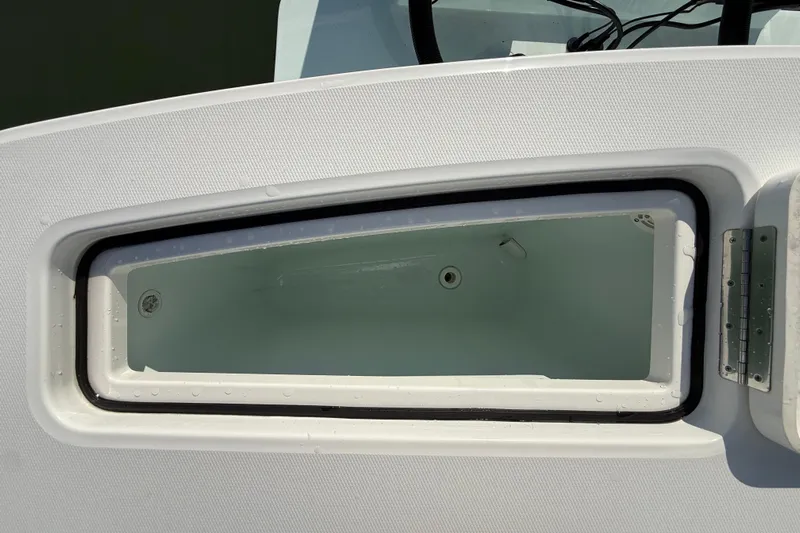  Yacht Photos Pics Livewell compartment on a 2020 Regulator 31 boat, open and empty.