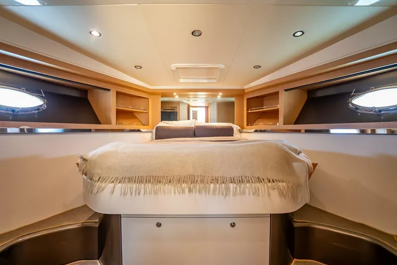 Gabriela Yacht Photos Pics Luxurious interior of 2012 Riva Sport 56 yacht with cozy bed and elegant design.