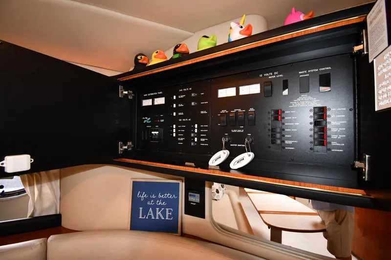  Yacht Photos Pics Control panel inside 2000 Sea Ray 460 Sundancer yacht with decorative rubber ducks.