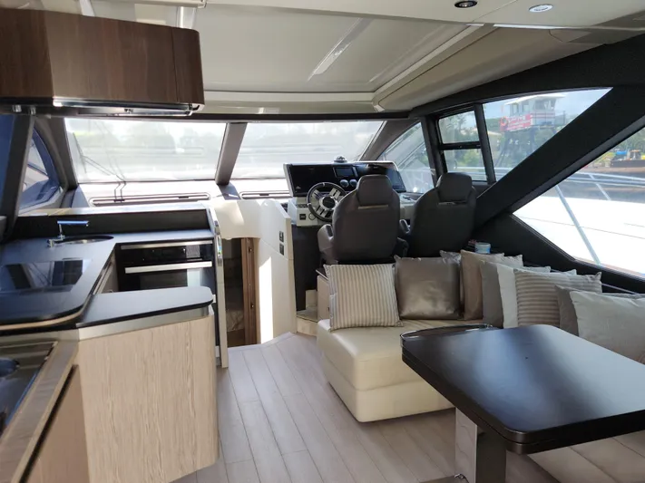 Pri Sea Yacht Photos Pics Luxurious interior of 2019 Azimut S6 yacht with modern seating and helm.