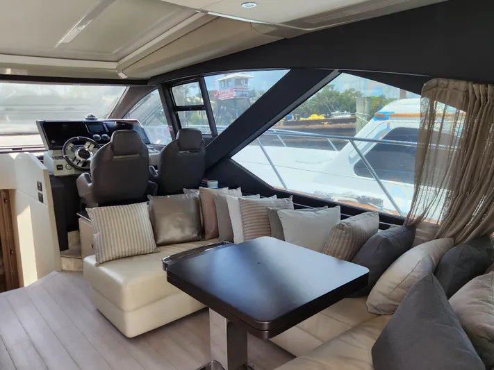 Pri Sea Yacht Photos Pics Luxurious interior of 2019 Azimut S6 yacht with plush seating and modern helm.
