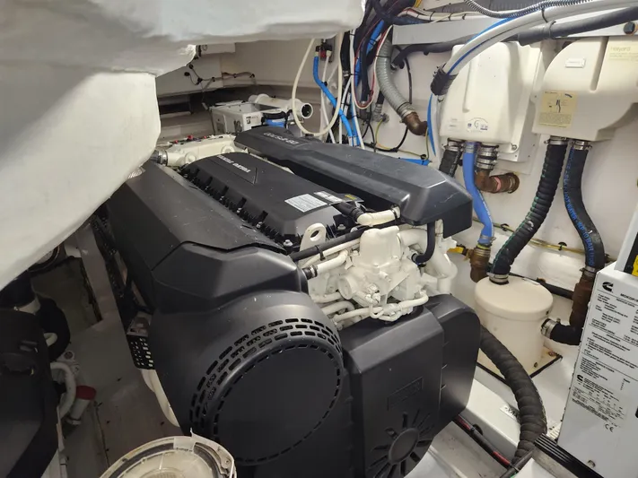 Pri Sea Yacht Photos Pics Engine room of 2019 Azimut S6 yacht with visible machinery and wiring.